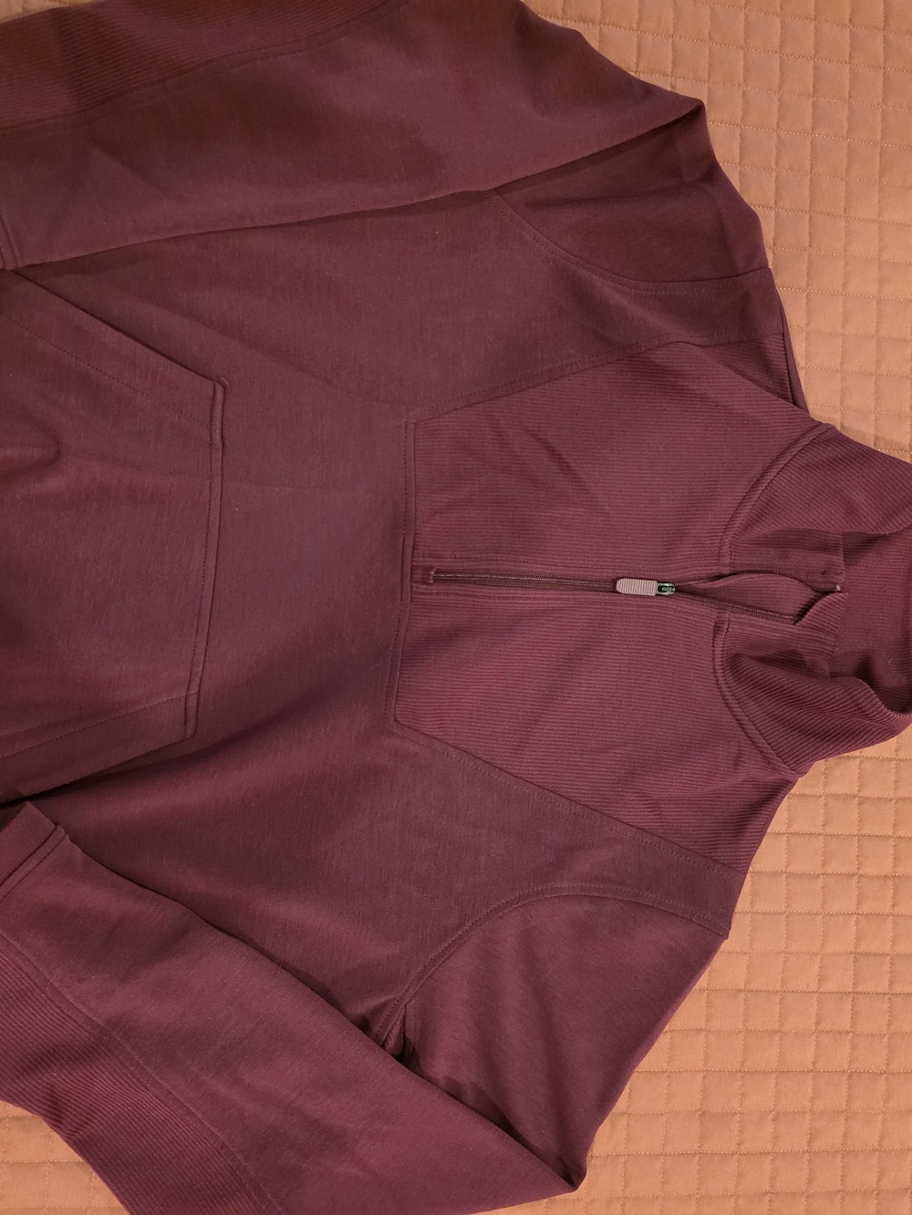Chico's Deep Wine Half-Zip Pullover & Joggers Set - Picture 3 of 5